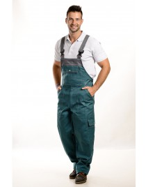 Zöld-szürke színű férfi kantáros nadrág, 300g 